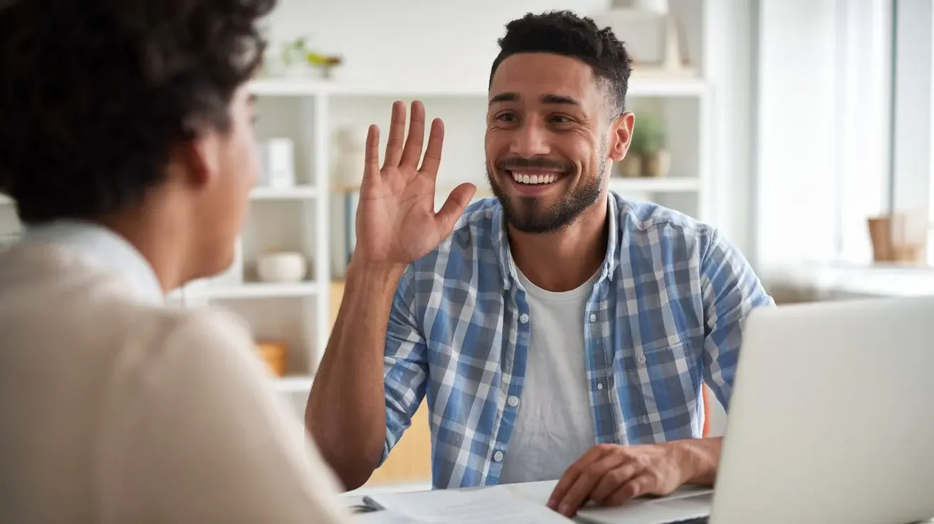 cheerful TutorBees online tutor greeting a student in a virtual classroom.