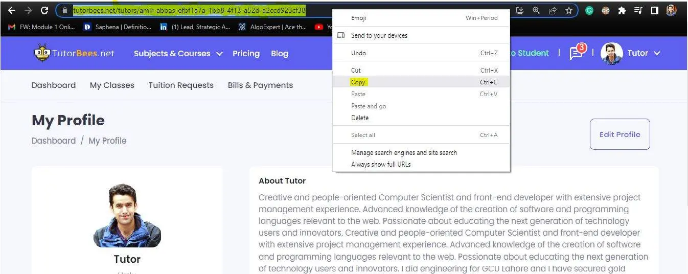How To Share Your Profile Link How To Teach At Tutorbees Net How To Share Your Profile Link How To Teach At Tutorbees Net